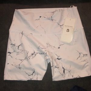 BuffBunny Onyx Shorts- White Marble